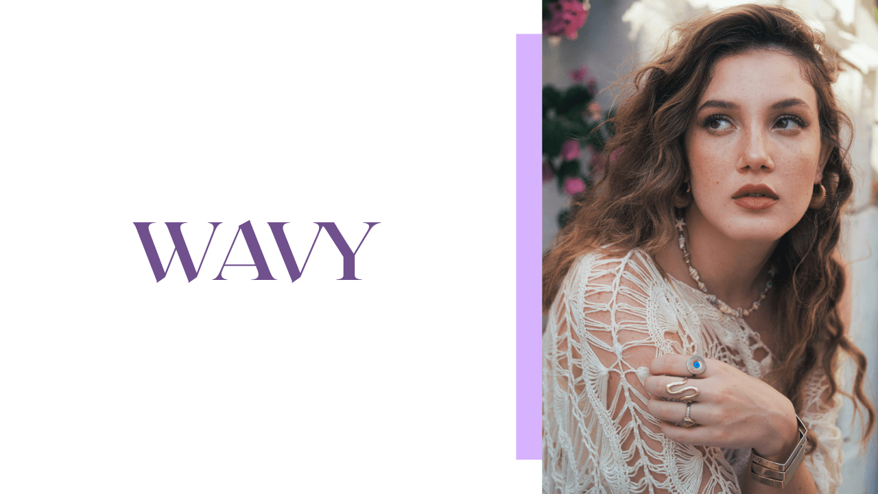 banner that says "Wavy," with an image of a woman with wavy hair